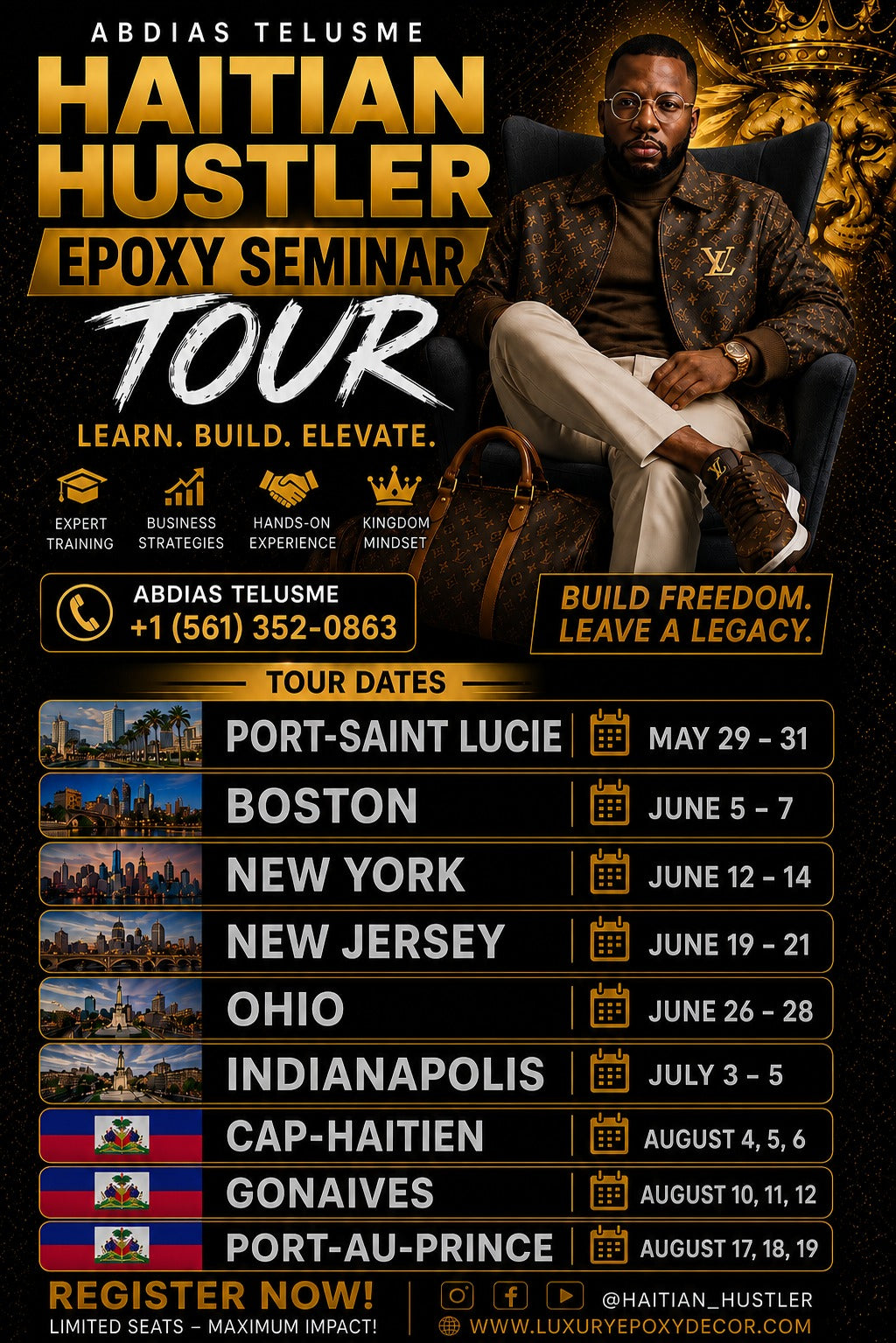Secure Your Seat – Haitian Hustler Epoxy Seminar Tour 2026